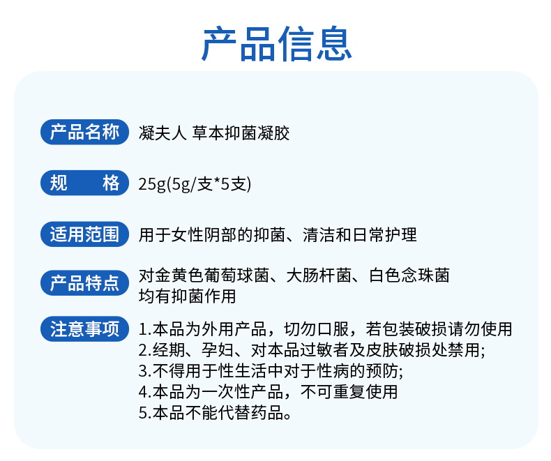 草本抑菌凝膠產品信息參數 草本抑菌凝膠產品信息參數