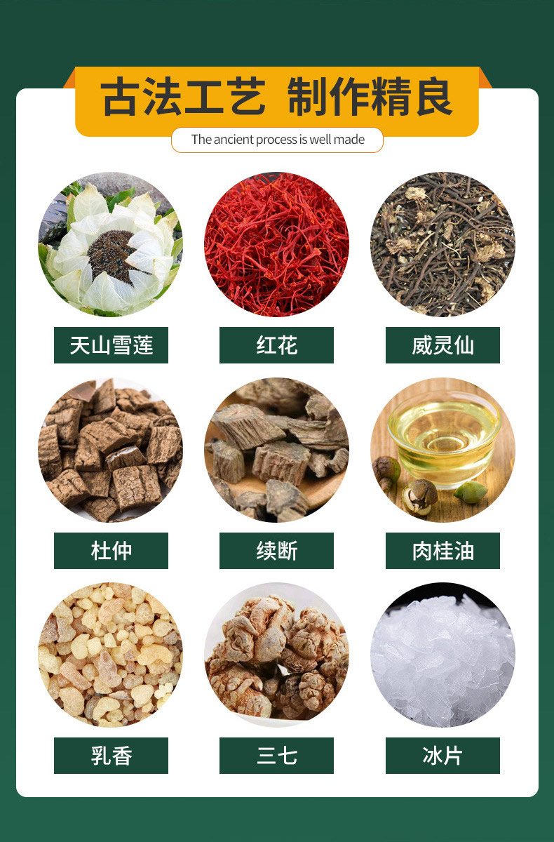 雪蓮紅花膏藥貼成分組成 雪蓮紅花膏藥貼成分組成